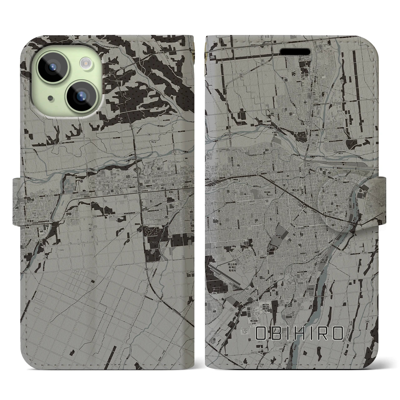 【帯広(北海道)】地図柄iPhoneケース(手帳タイプ)