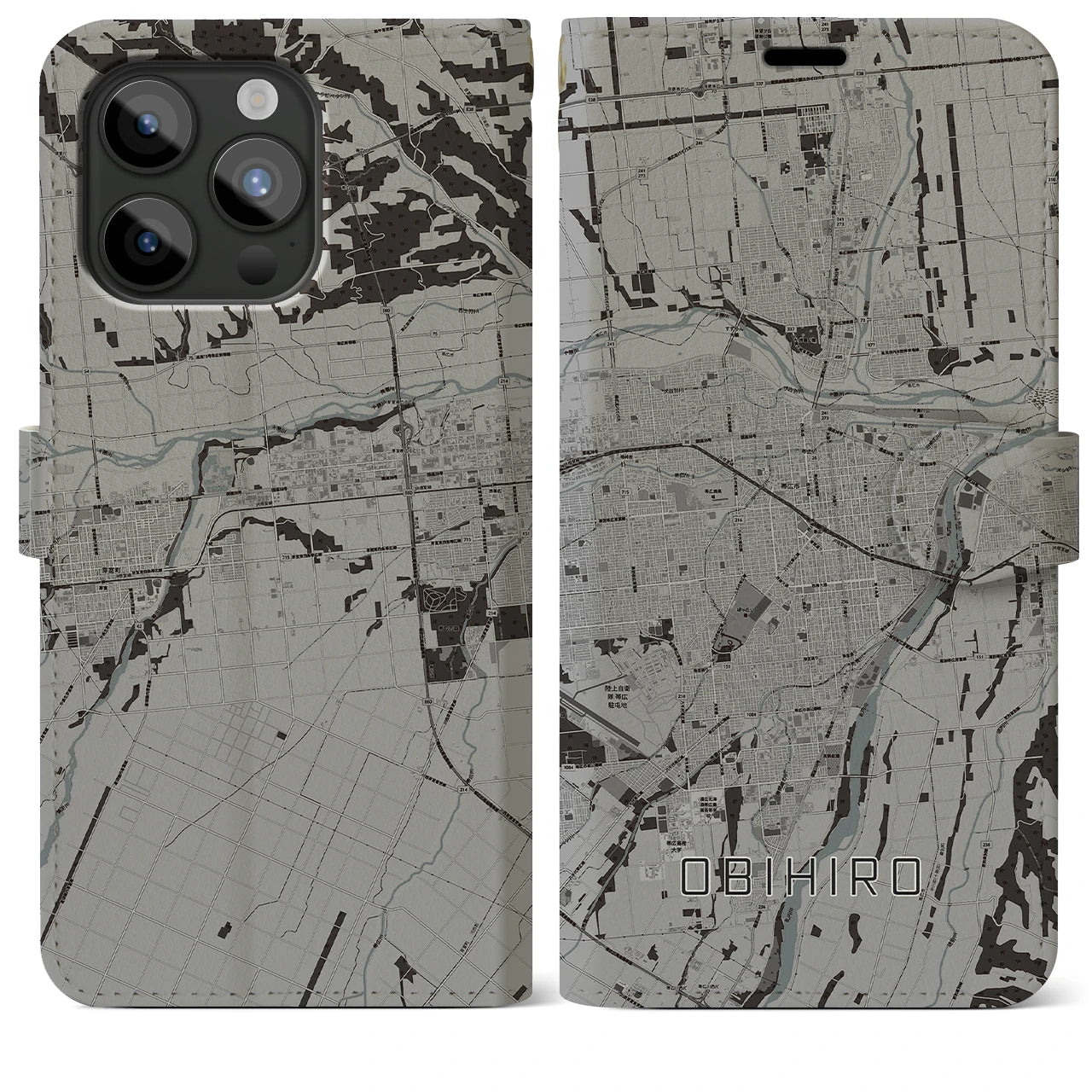 【帯広(北海道)】地図柄iPhoneケース(手帳タイプ)