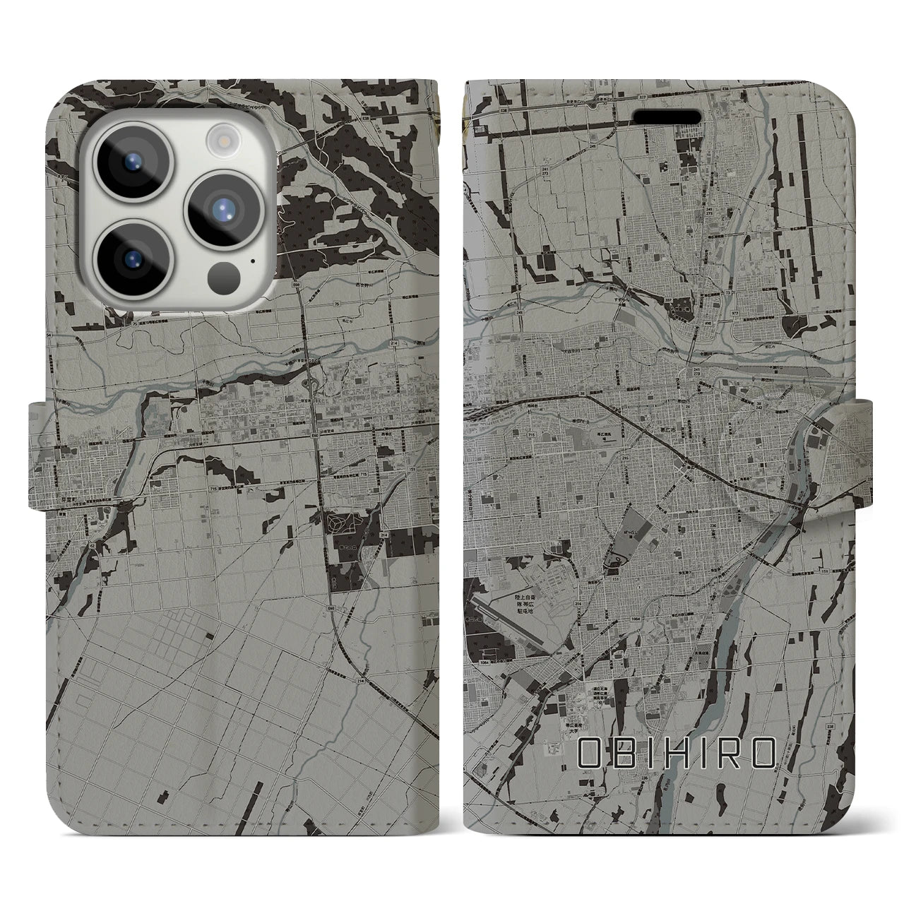 【帯広(北海道)】地図柄iPhoneケース(手帳タイプ)