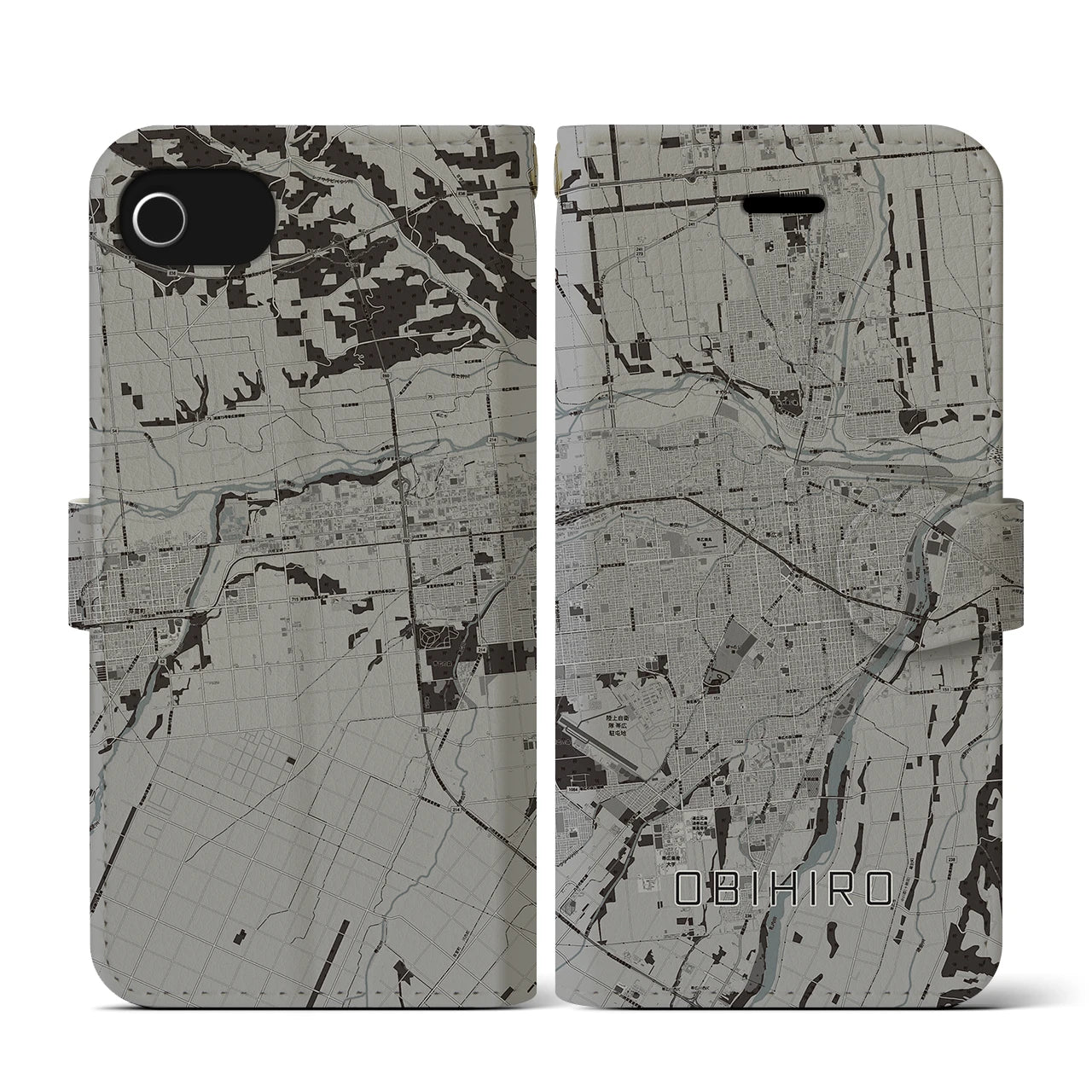 【帯広(北海道)】地図柄iPhoneケース(手帳タイプ)