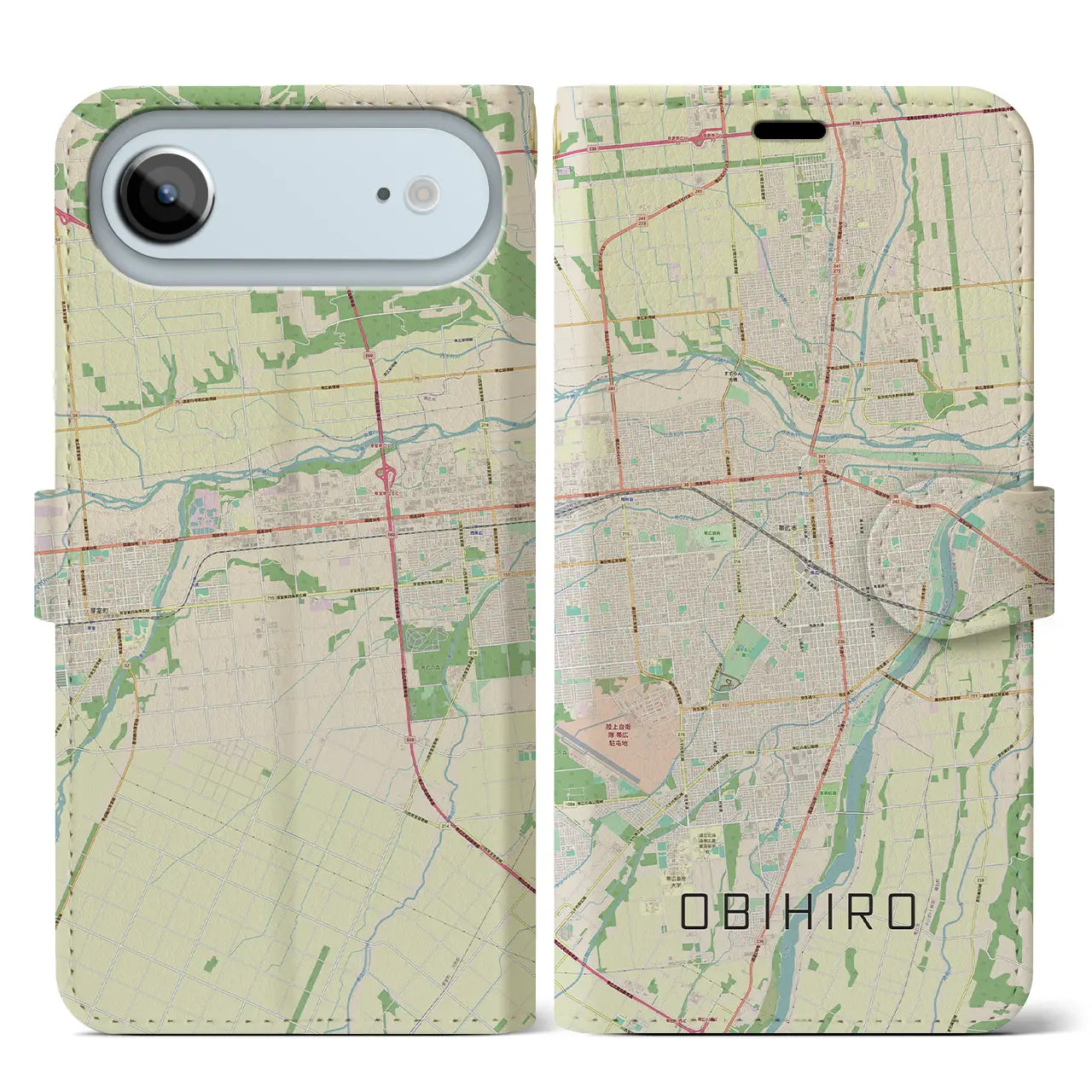 【帯広(北海道)】地図柄iPhoneケース(手帳タイプ)