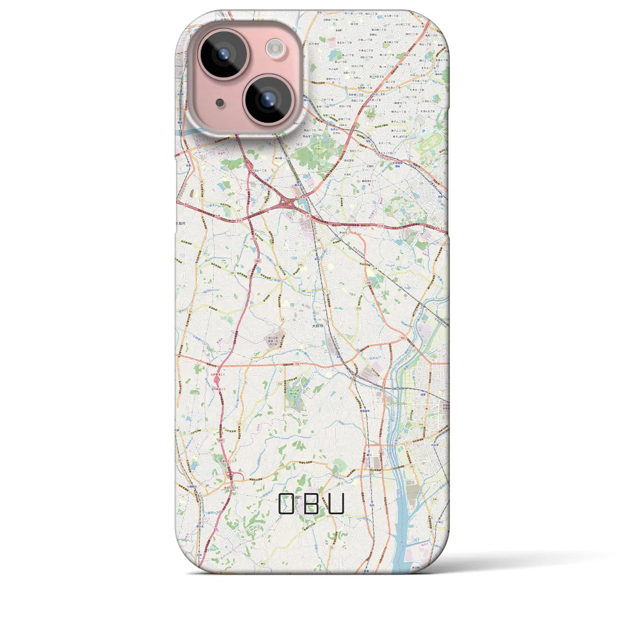 【大府(愛知県)】地図柄iPhoneケース(バックカバータイプ)