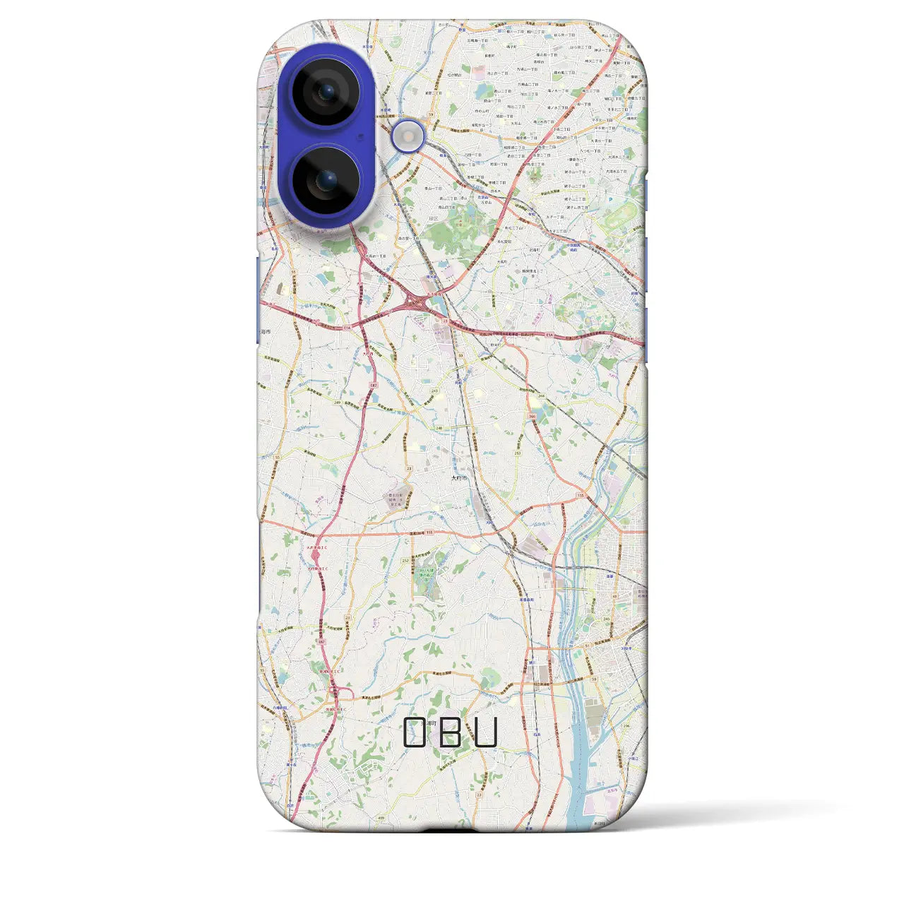 【大府(愛知県)】地図柄iPhoneケース(バックカバータイプ)ブラック・iPhone 16 Pro Max 用