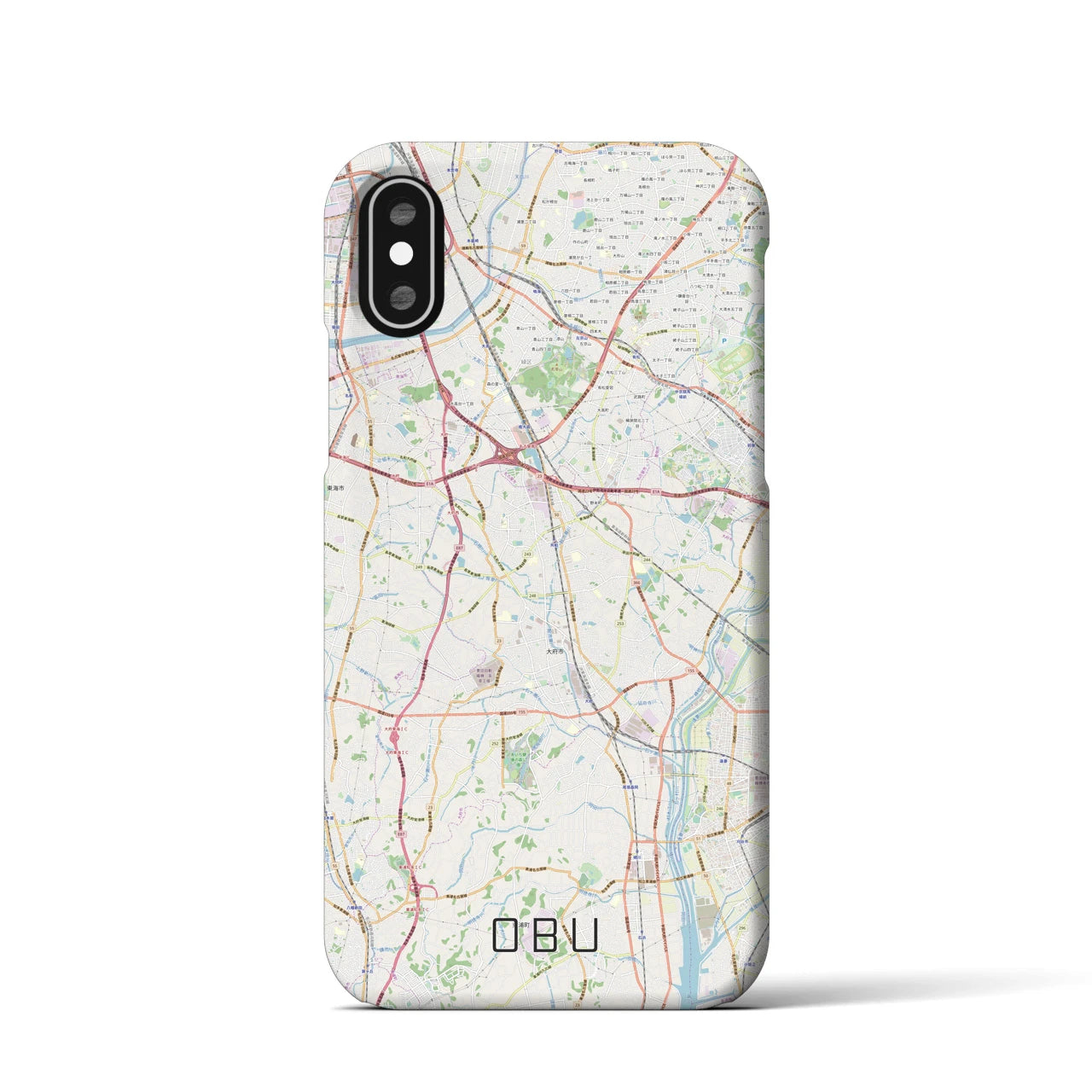 【大府(愛知県)】地図柄iPhoneケース(バックカバータイプ)