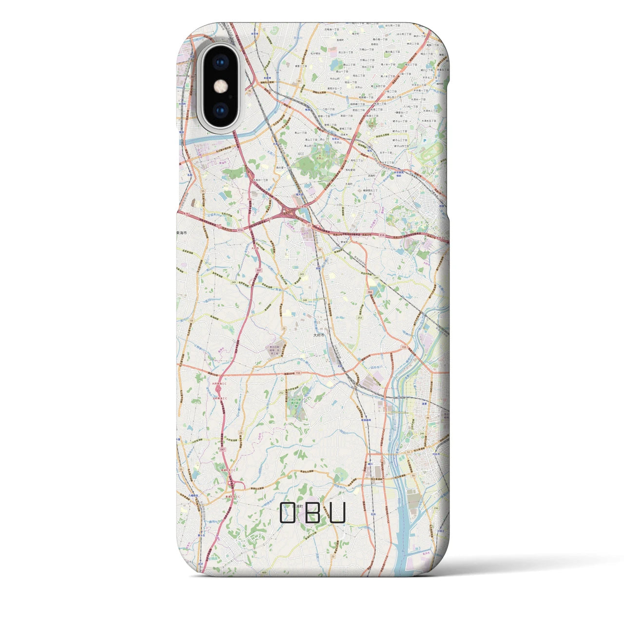 【大府(愛知県)】地図柄iPhoneケース(バックカバータイプ)