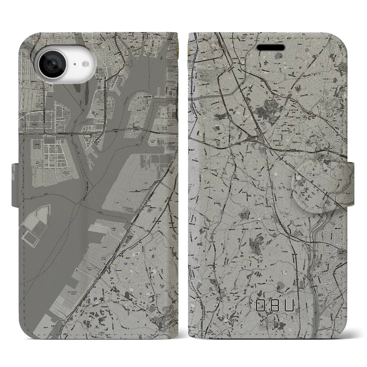 【大府(愛知県)】地図柄iPhoneケース(手帳タイプ)