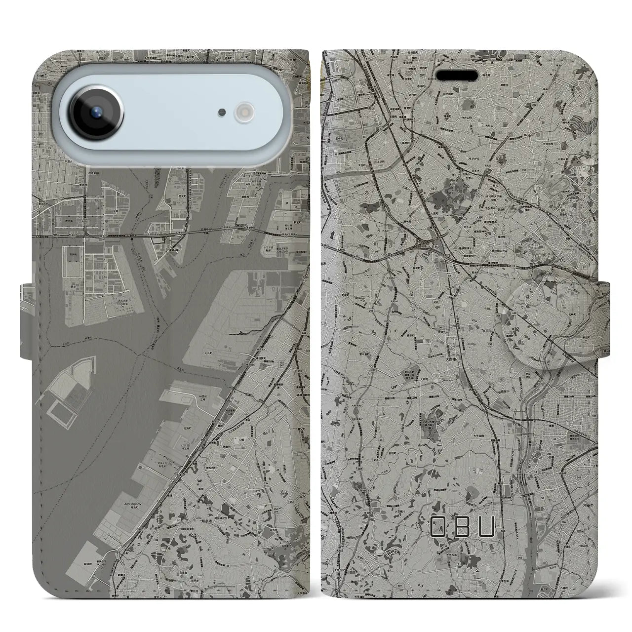 【大府(愛知県)】地図柄iPhoneケース(手帳タイプ)