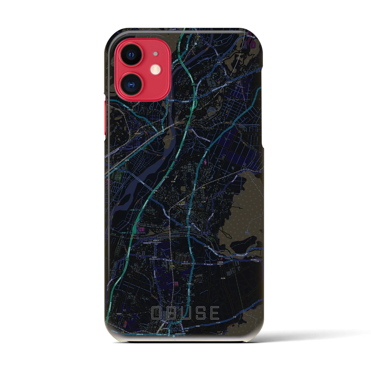 【小布施(長野県)】地図柄iPhoneケース(バックカバータイプ)