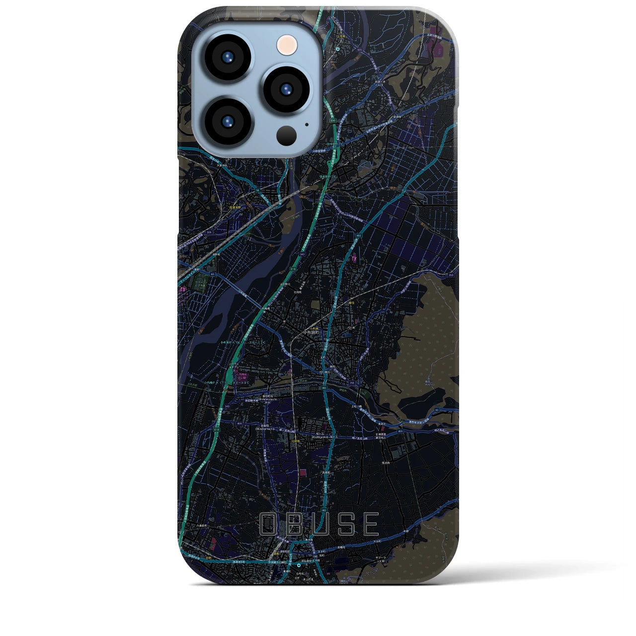 【小布施(長野県)】地図柄iPhoneケース(バックカバータイプ)
