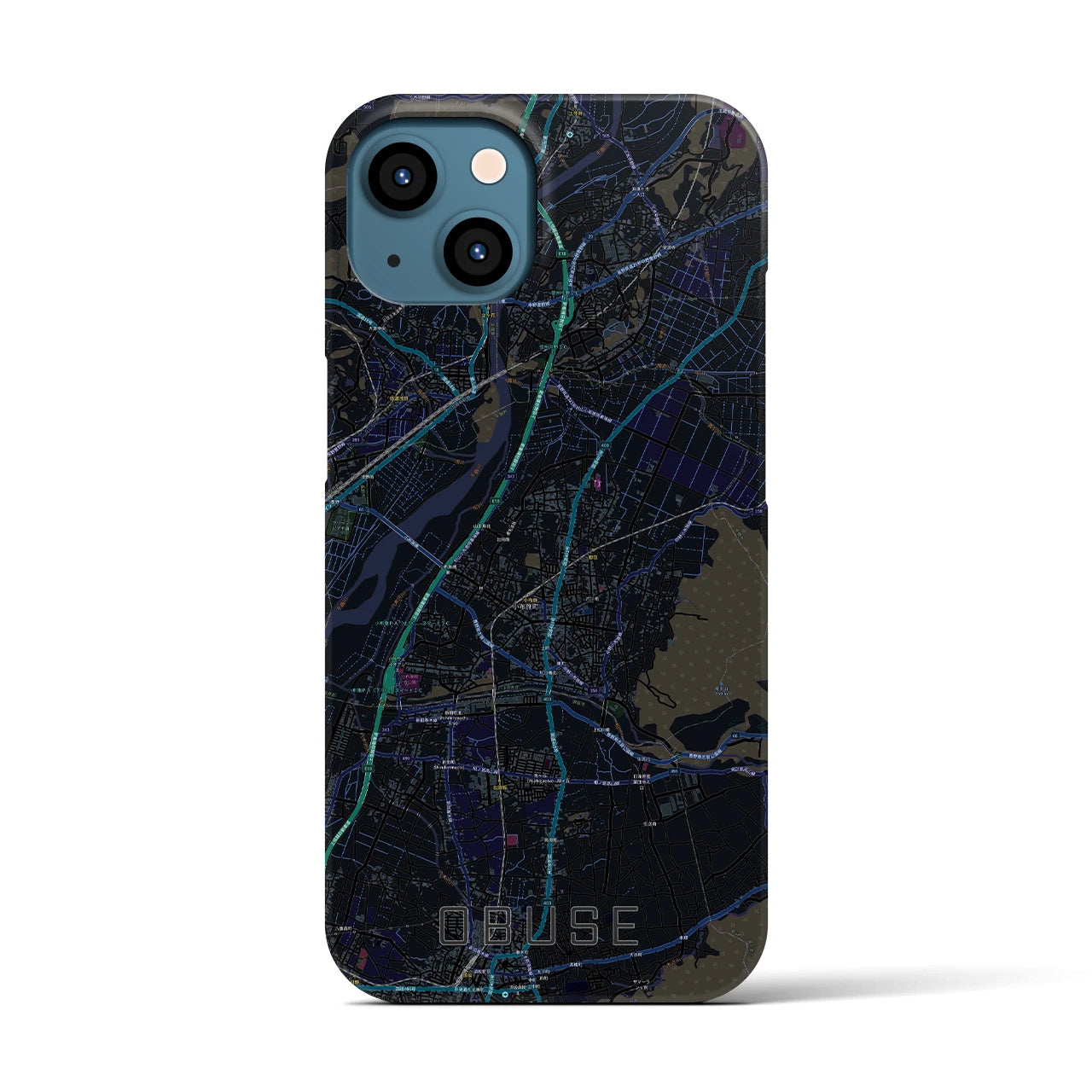 【小布施(長野県)】地図柄iPhoneケース(バックカバータイプ)