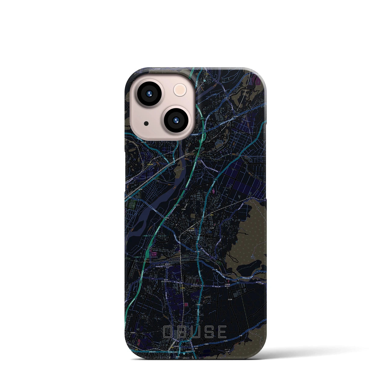 【小布施(長野県)】地図柄iPhoneケース(バックカバータイプ)