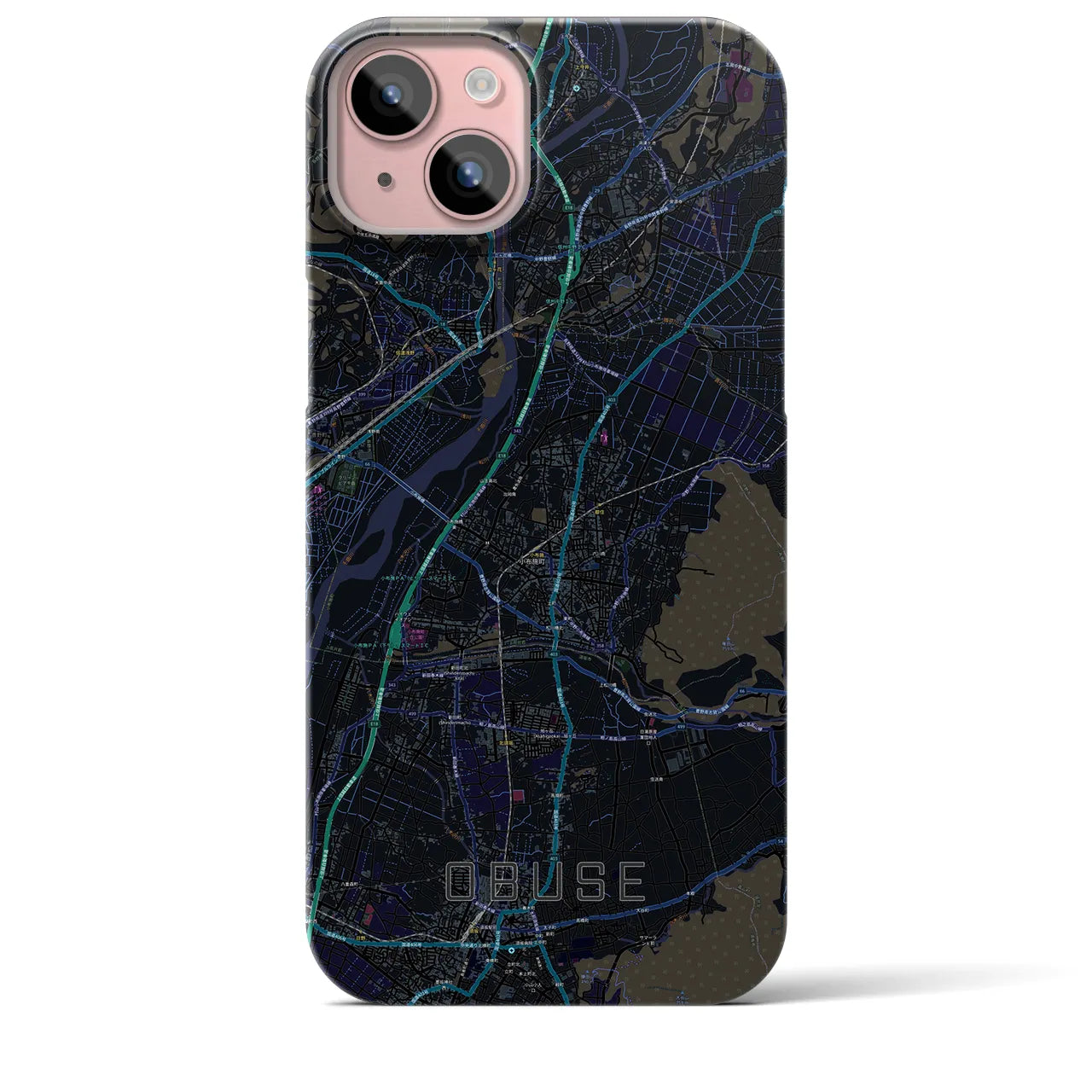 【小布施(長野県)】地図柄iPhoneケース(バックカバータイプ)