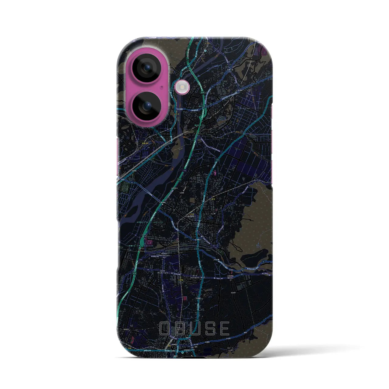 【小布施(長野県)】地図柄iPhoneケース(バックカバータイプ)