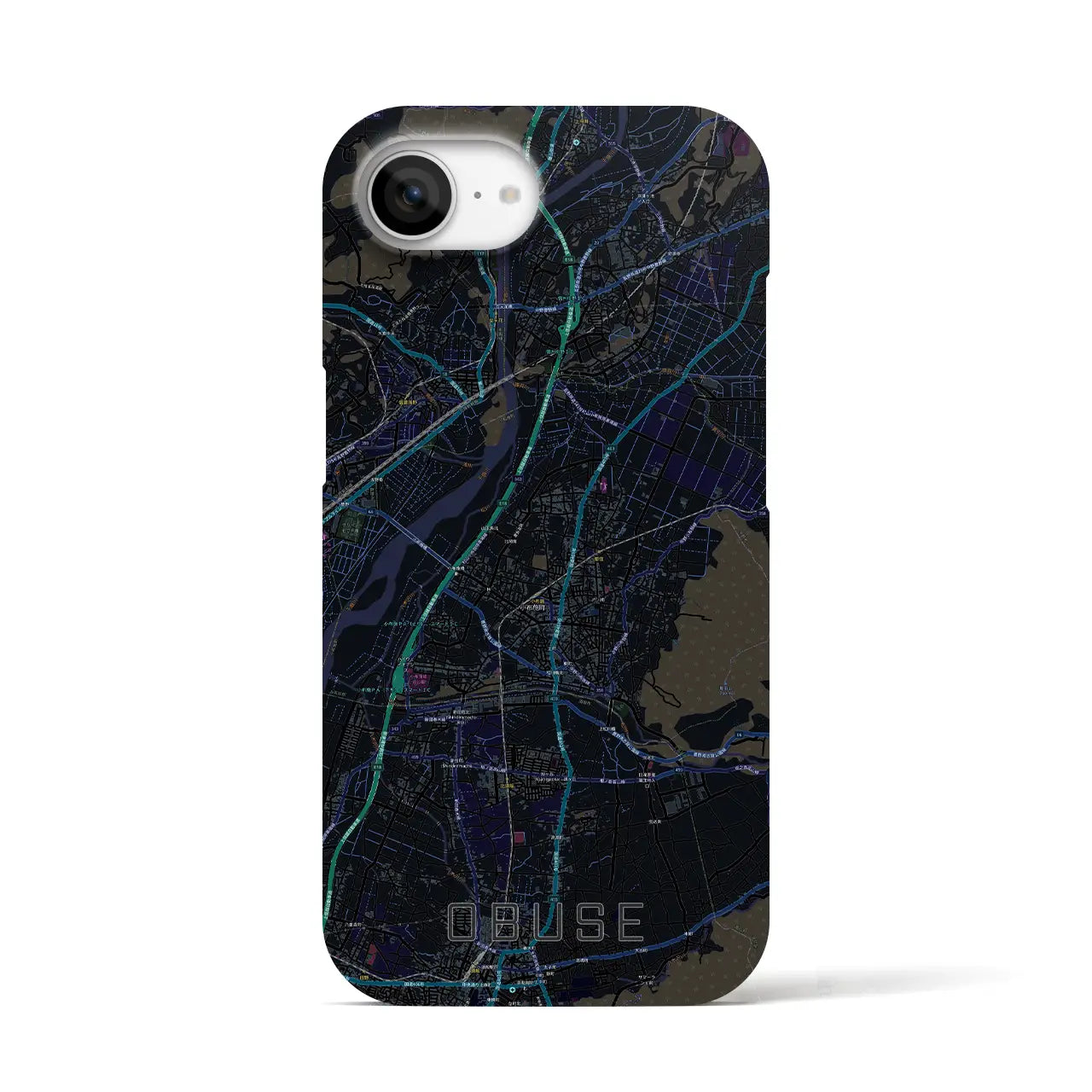 【小布施(長野県)】地図柄iPhoneケース(バックカバータイプ)