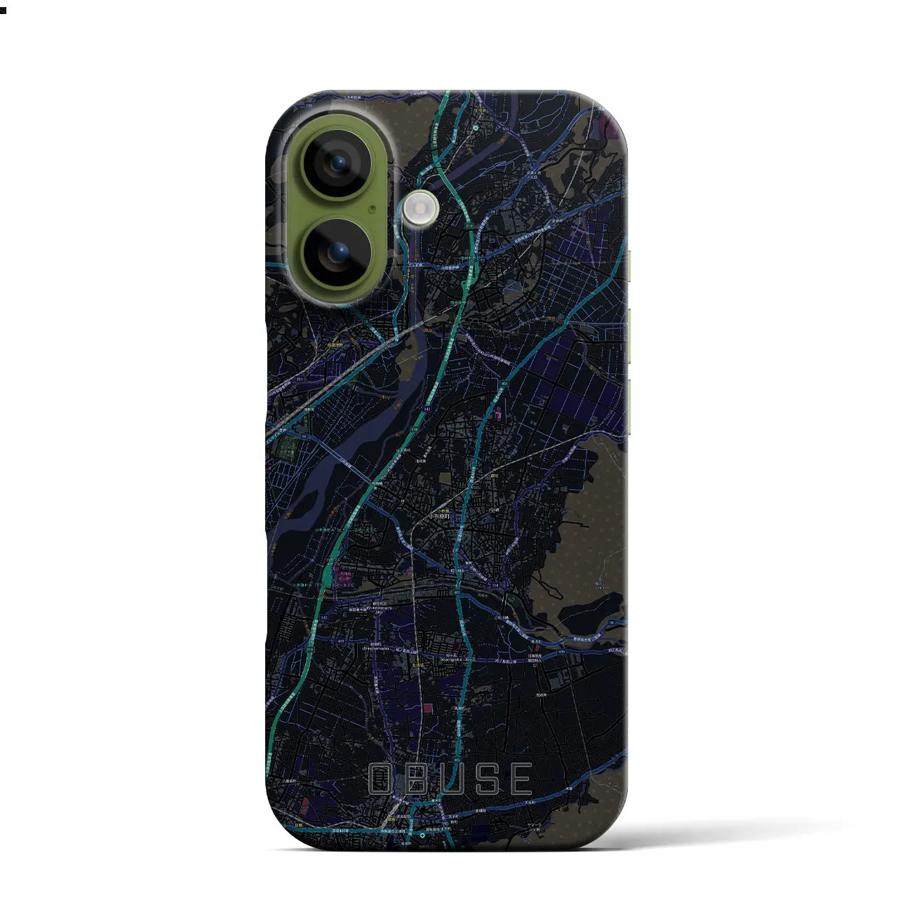 【小布施(長野県)】地図柄iPhoneケース(バックカバータイプ)