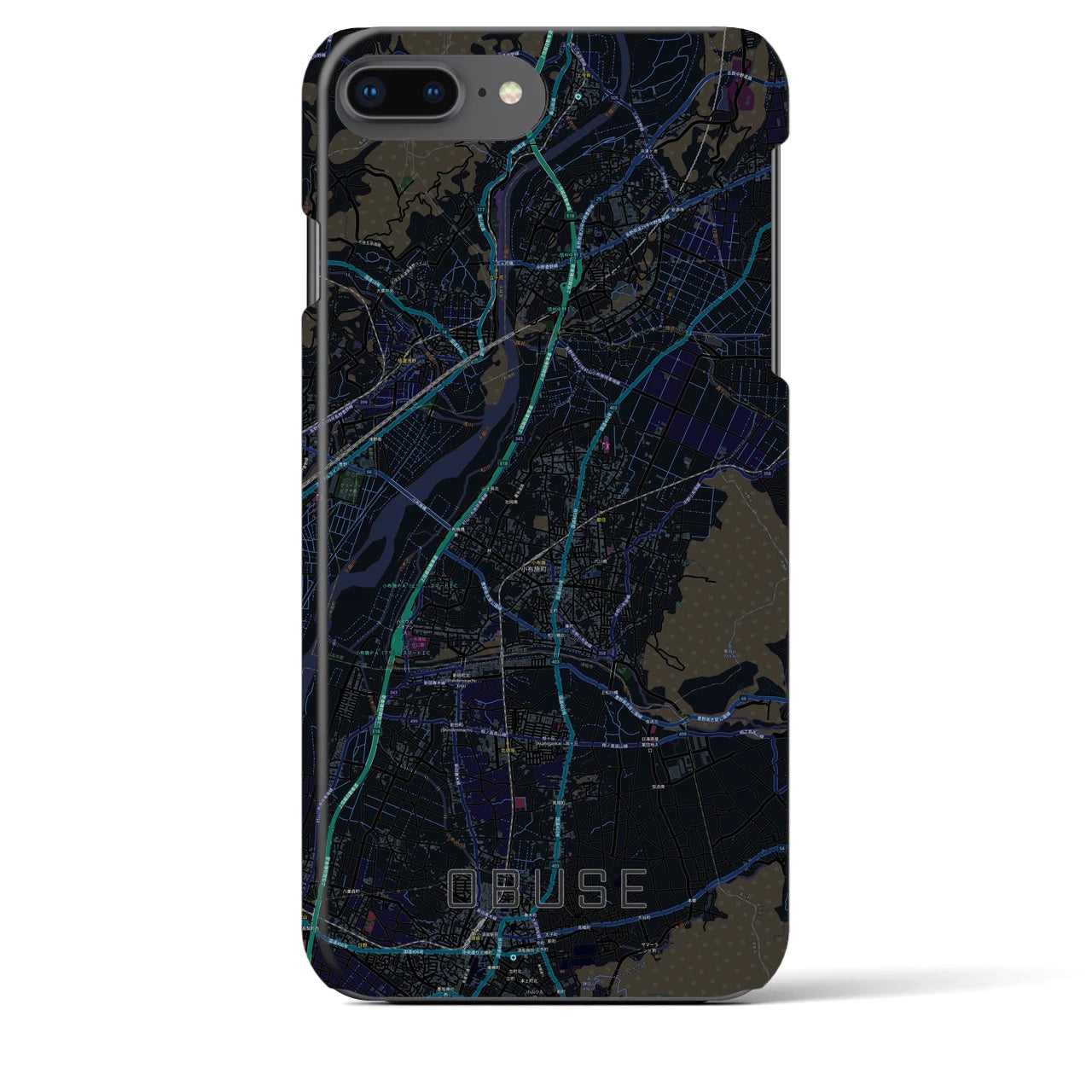 【小布施(長野県)】地図柄iPhoneケース(バックカバータイプ)