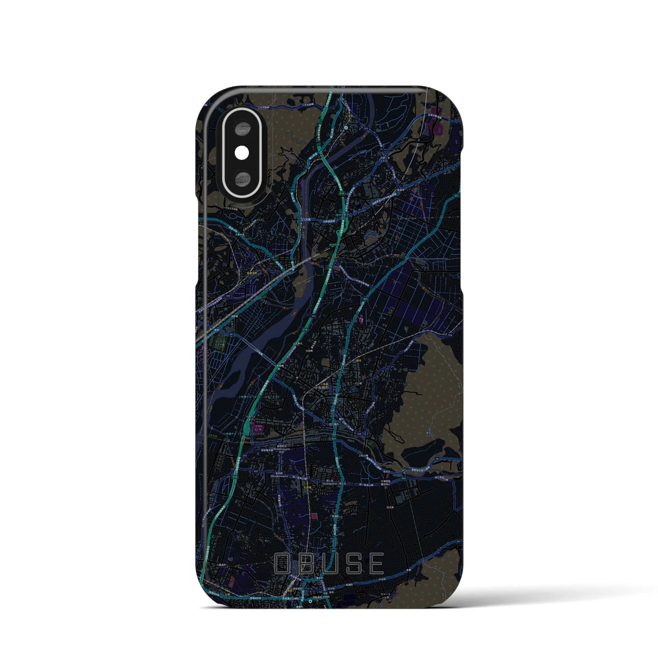 【小布施(長野県)】地図柄iPhoneケース(バックカバータイプ)