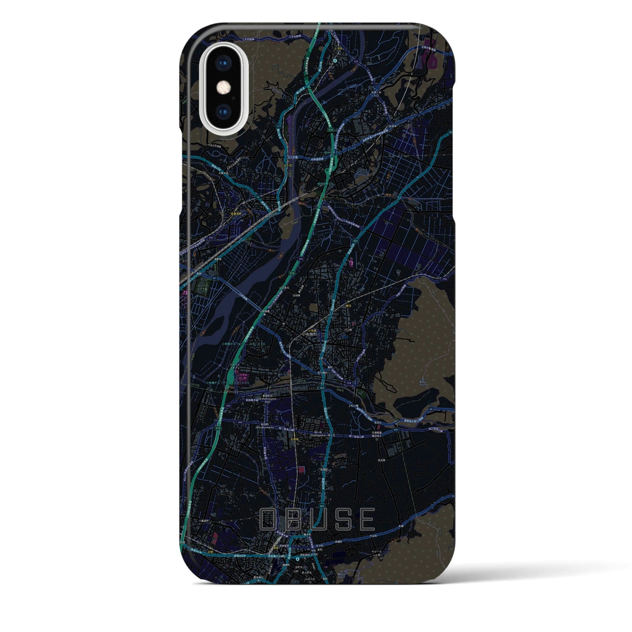 【小布施(長野県)】地図柄iPhoneケース(バックカバータイプ)