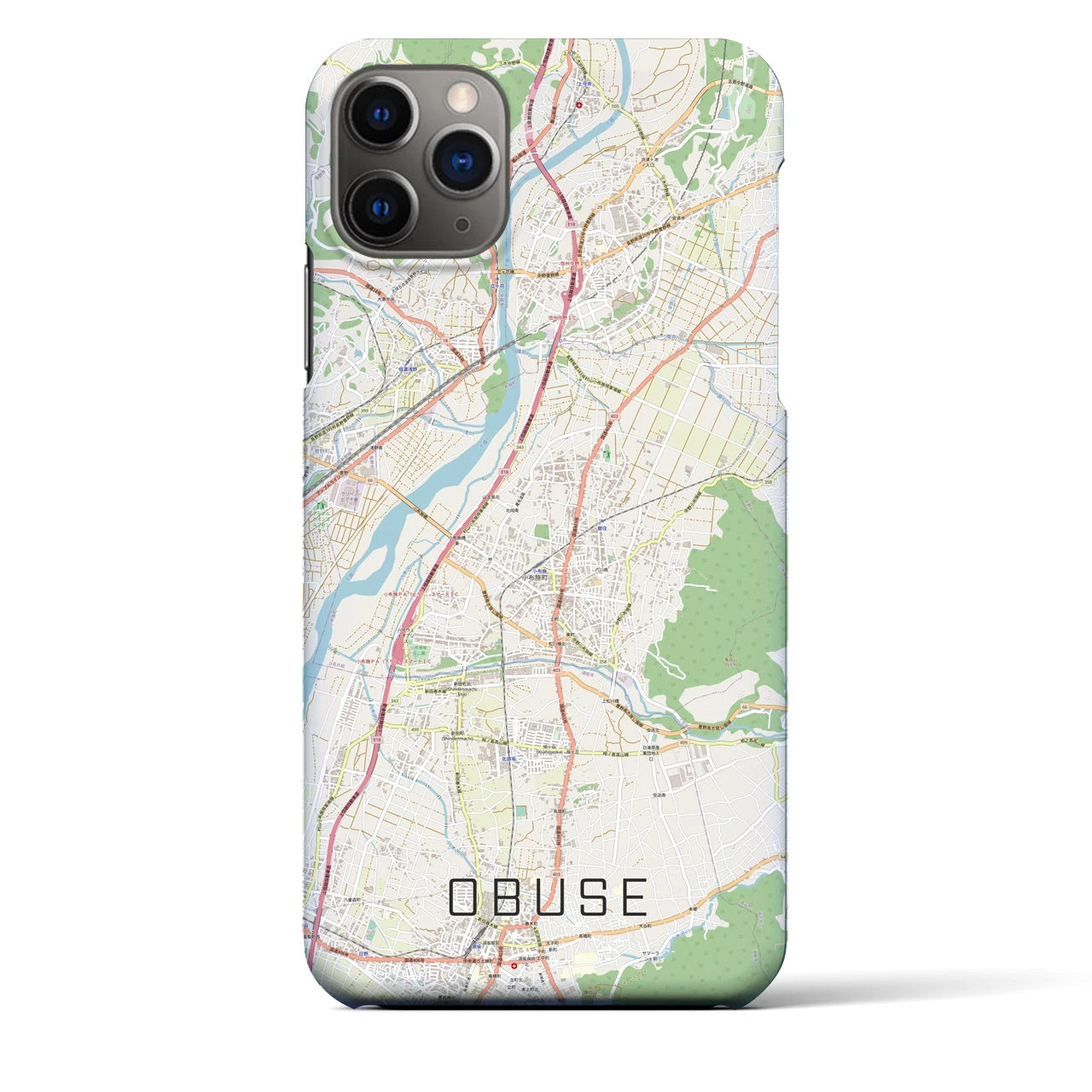 【小布施(長野県)】地図柄iPhoneケース(バックカバータイプ)