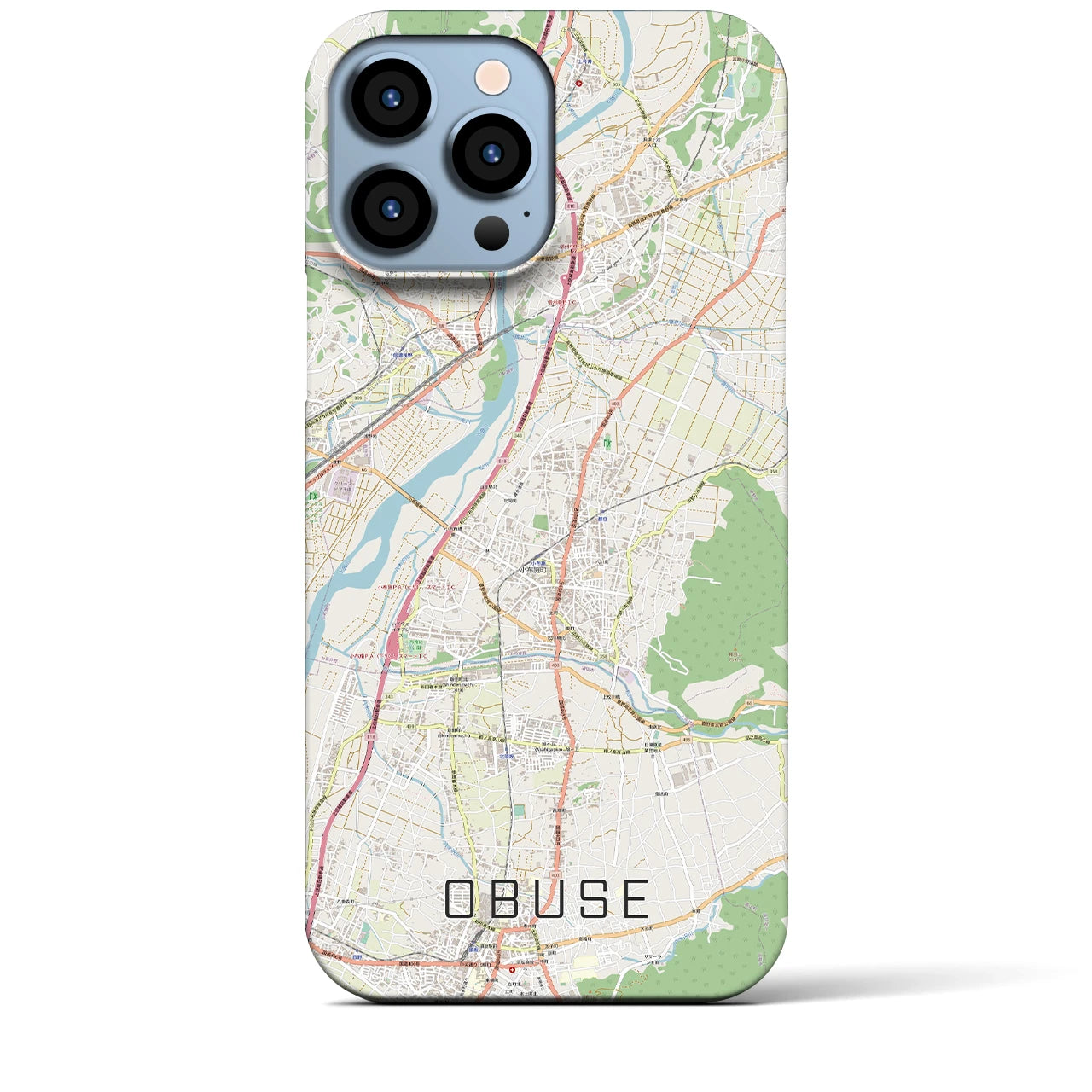 【小布施(長野県)】地図柄iPhoneケース(バックカバータイプ)