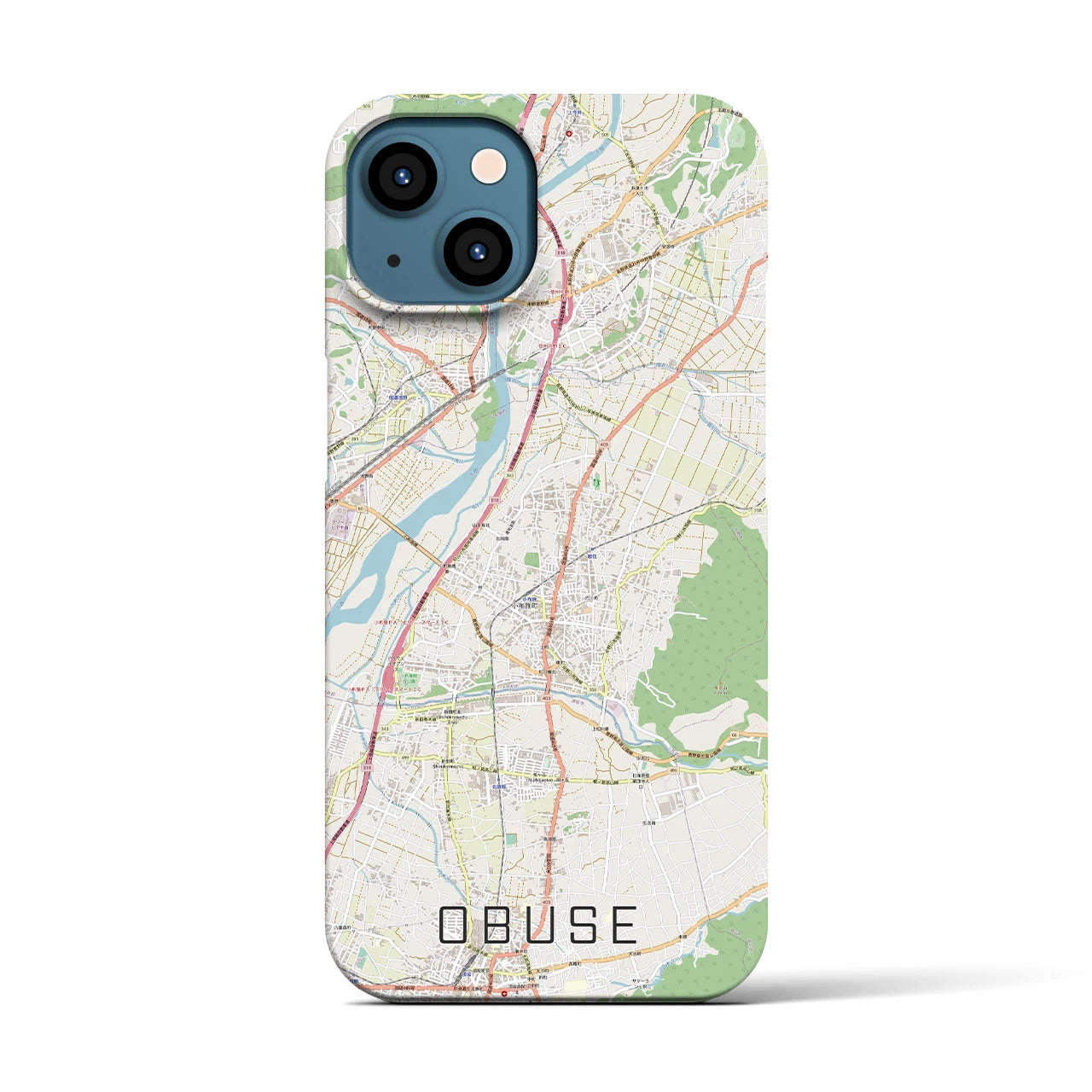 【小布施(長野県)】地図柄iPhoneケース(バックカバータイプ)