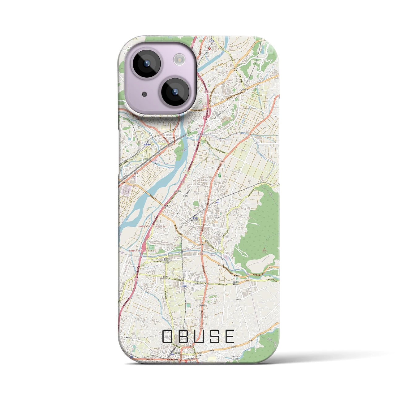【小布施(長野県)】地図柄iPhoneケース(バックカバータイプ)