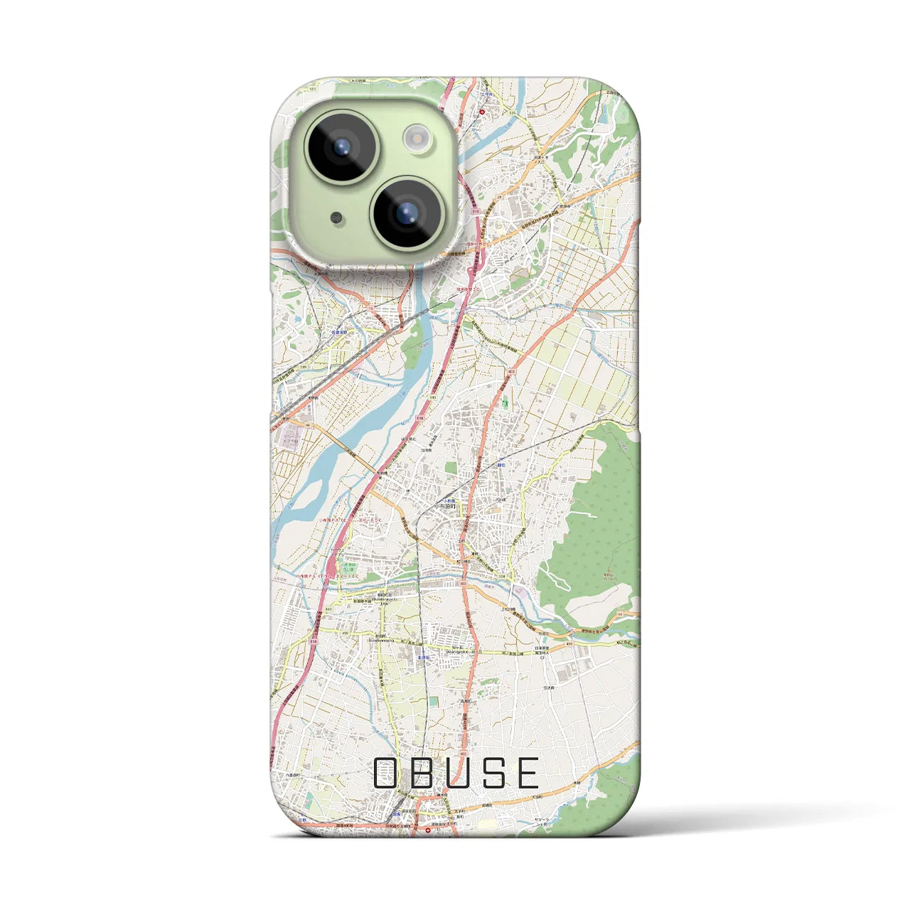 【小布施(長野県)】地図柄iPhoneケース(バックカバータイプ)