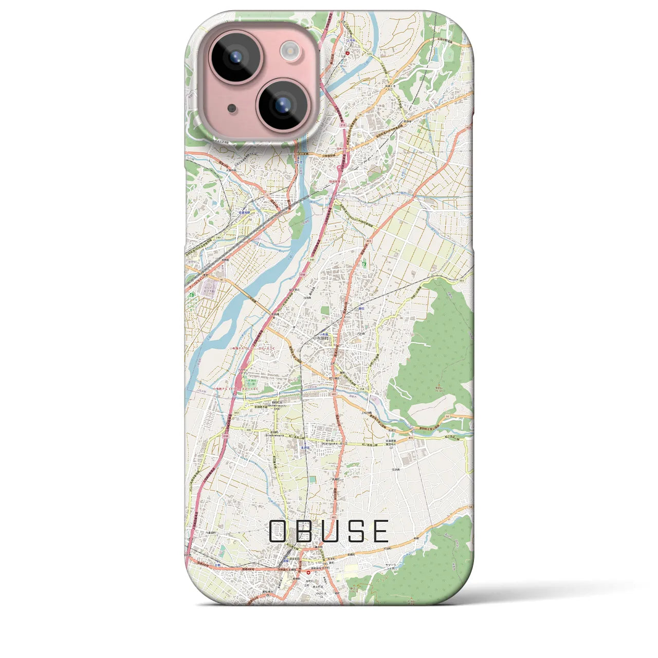 【小布施(長野県)】地図柄iPhoneケース(バックカバータイプ)