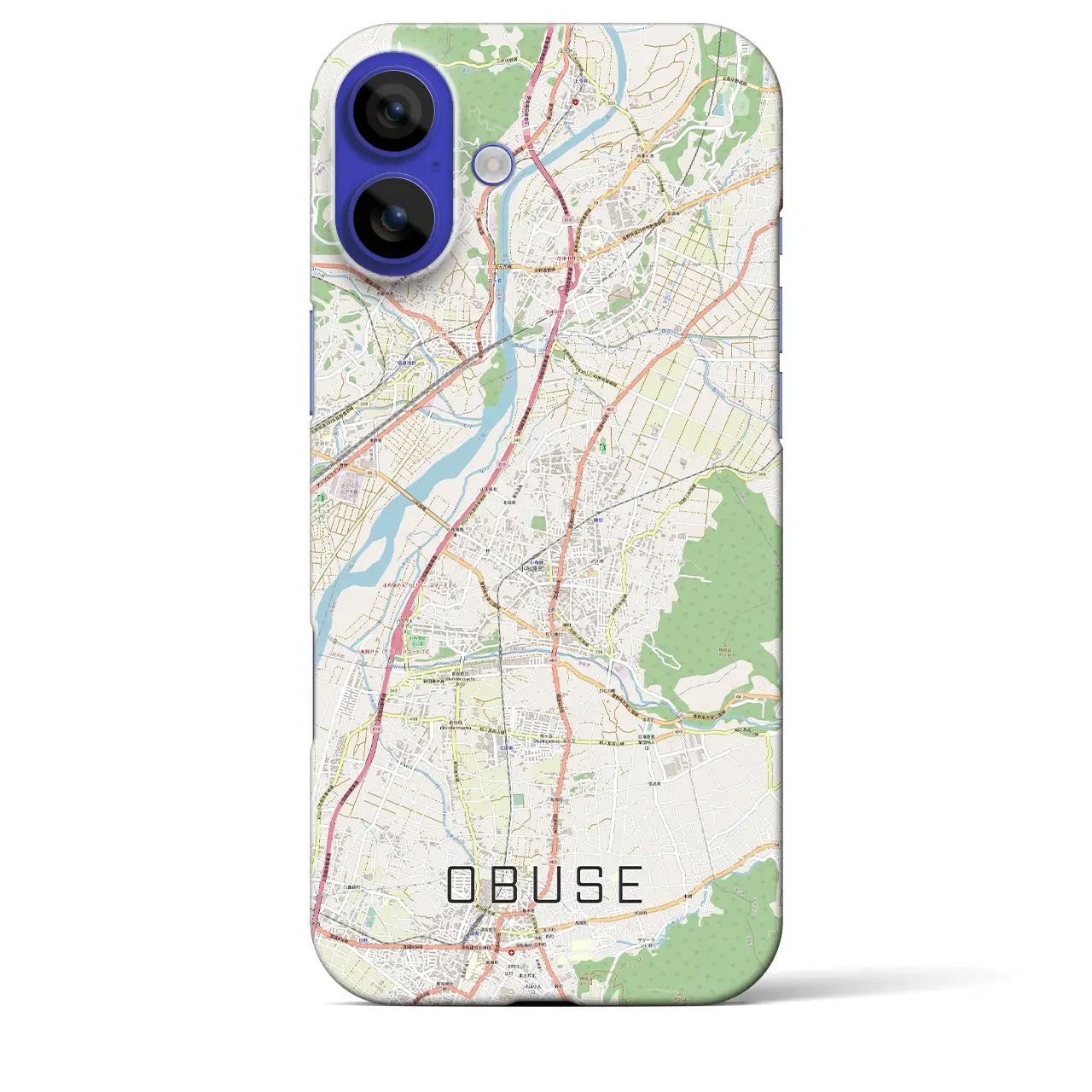 【小布施(長野県)】地図柄iPhoneケース(バックカバータイプ)ナチュラル・iPhone 16 Pro Max 用
