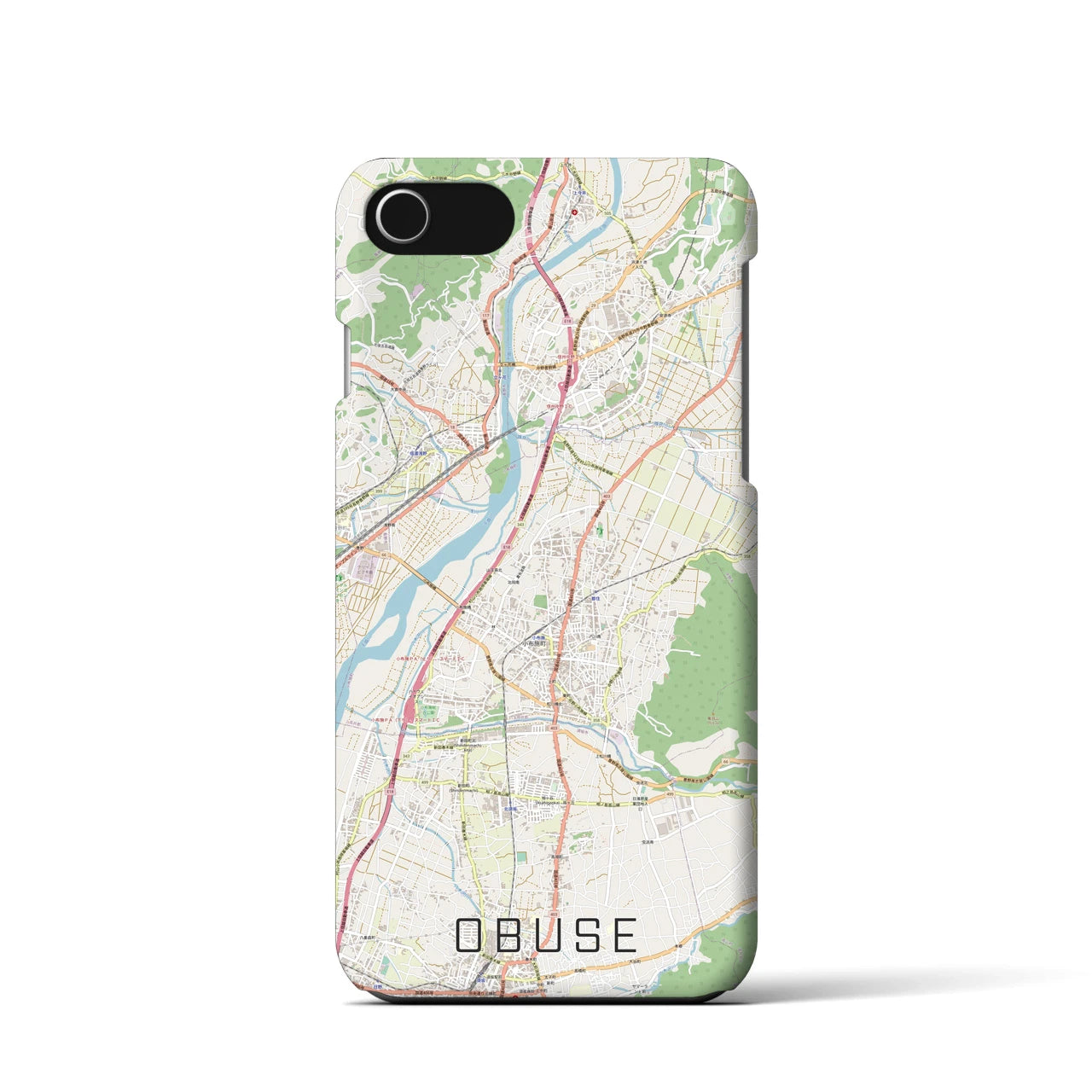 【小布施(長野県)】地図柄iPhoneケース(バックカバータイプ)