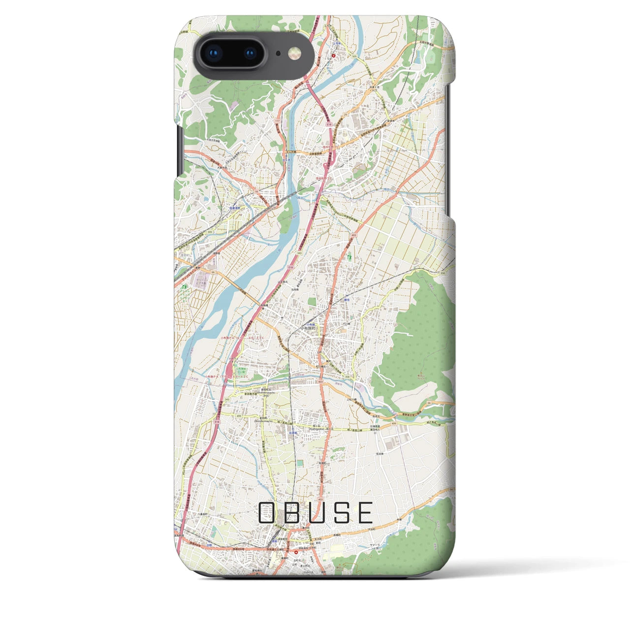 【小布施(長野県)】地図柄iPhoneケース(バックカバータイプ)