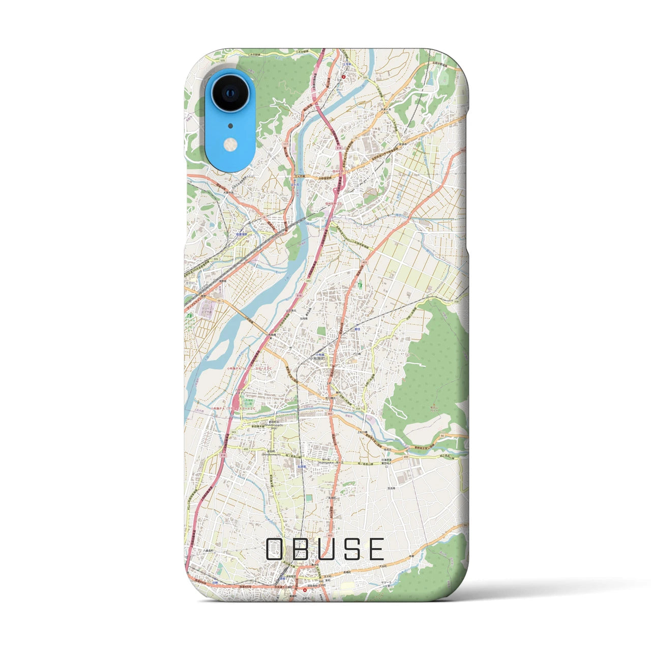 【小布施(長野県)】地図柄iPhoneケース(バックカバータイプ)