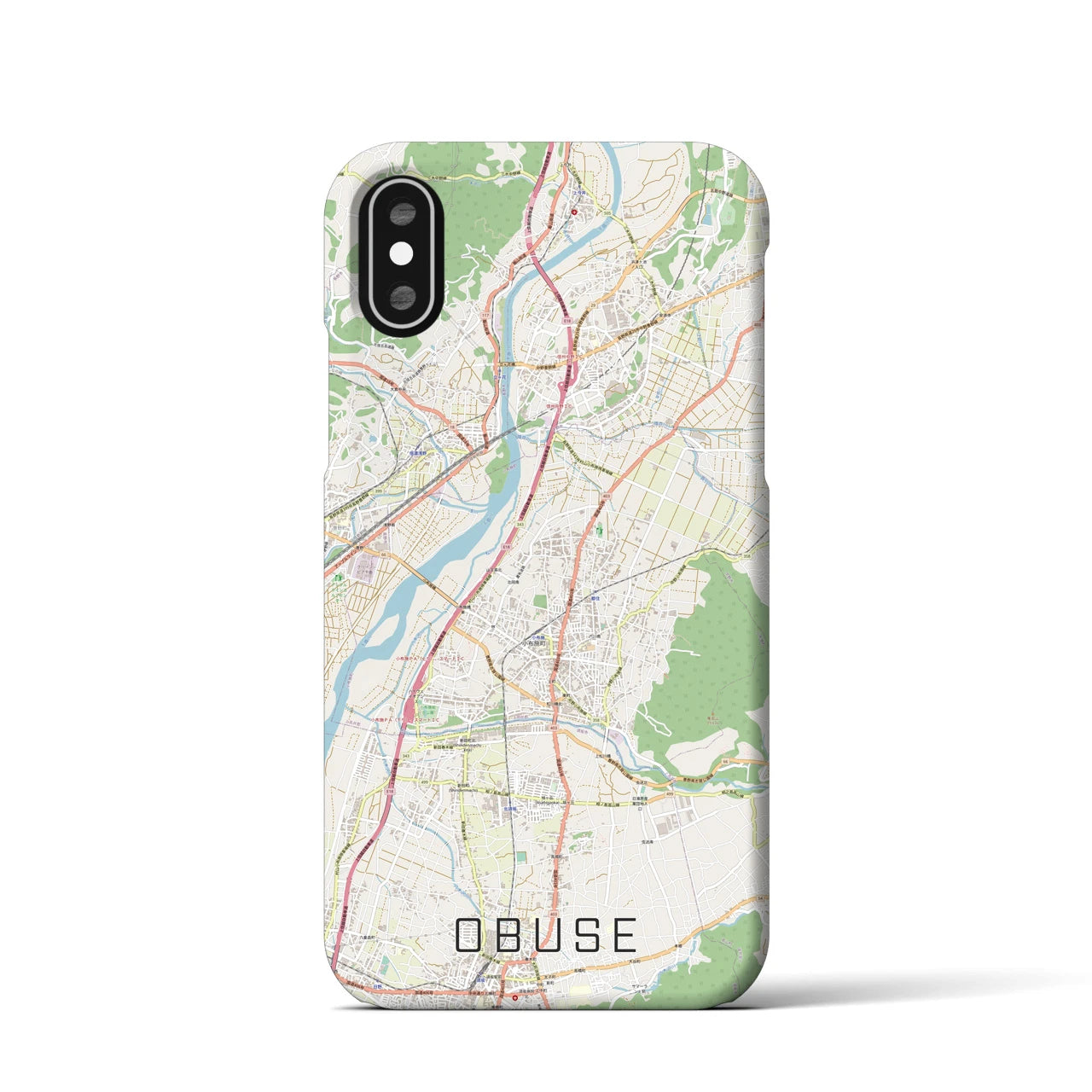 【小布施(長野県)】地図柄iPhoneケース(バックカバータイプ)