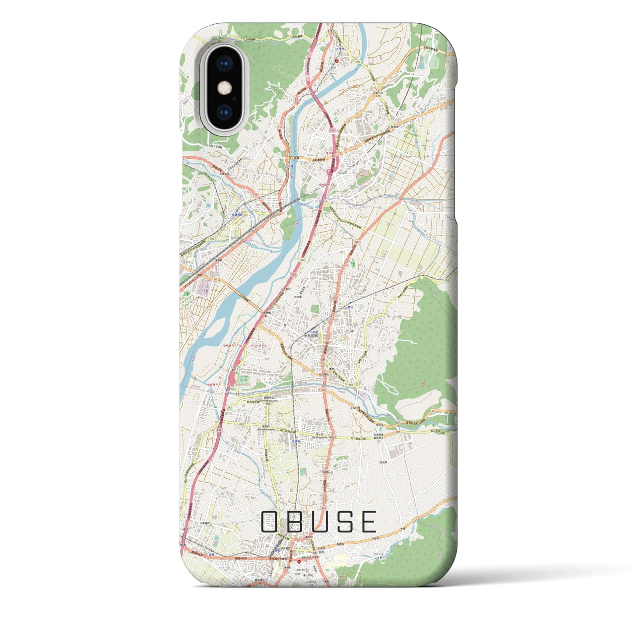 【小布施(長野県)】地図柄iPhoneケース(バックカバータイプ)