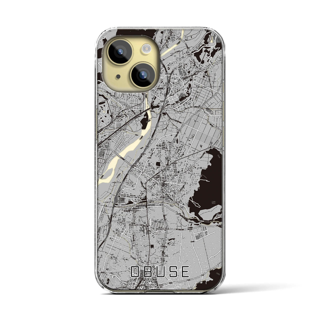 【小布施(長野県)】地図柄iPhoneケース(クリアタイプ)