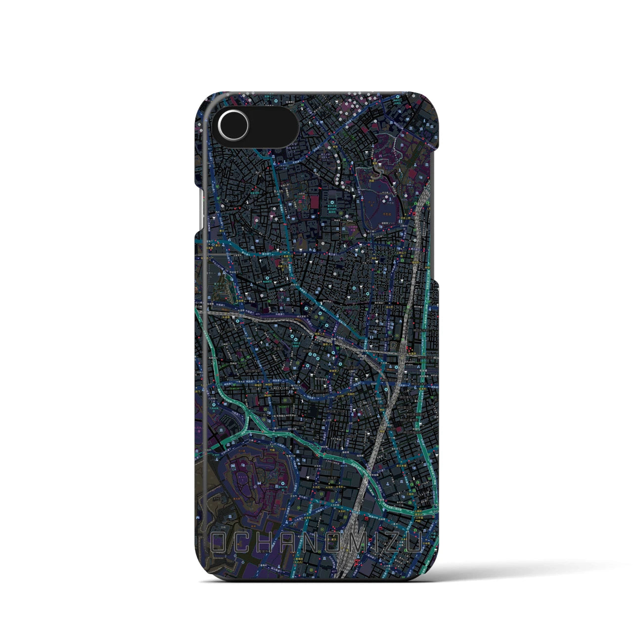 【御茶ノ水(東京都)】地図柄iPhoneケース(バックカバータイプ)
