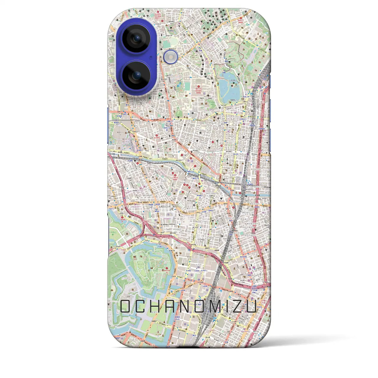 【御茶ノ水(東京都)】地図柄iPhoneケース(バックカバータイプ)ブラック・iPhone 16 Pro Max 用