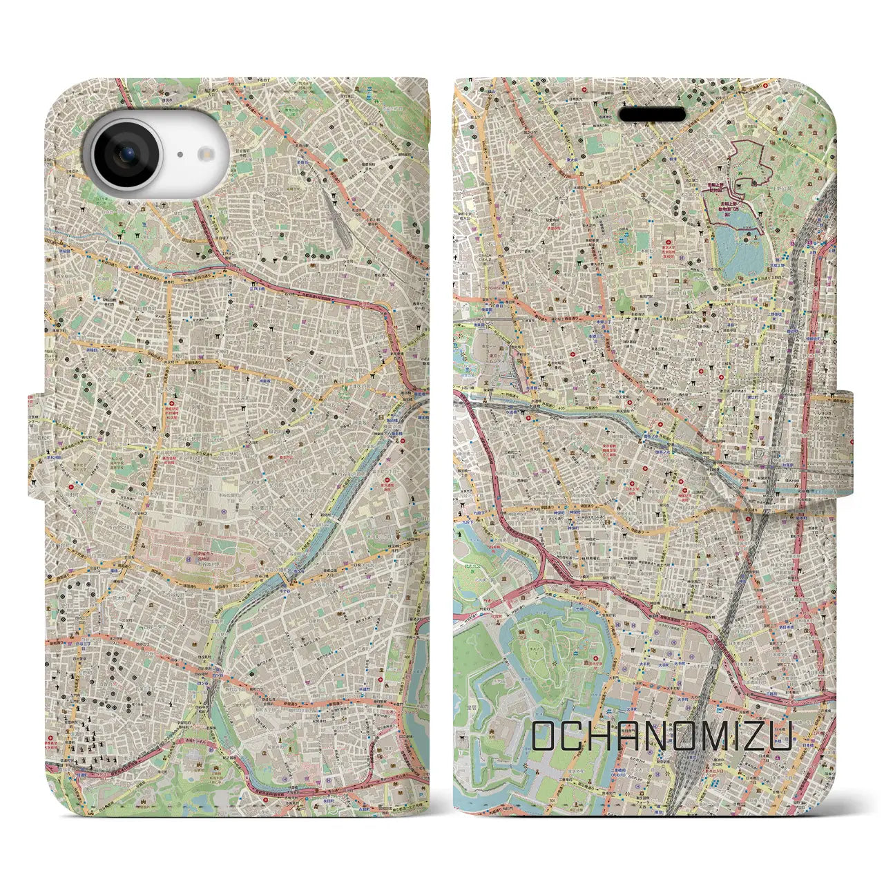 【御茶ノ水(東京都)】地図柄iPhoneケース(手帳タイプ)