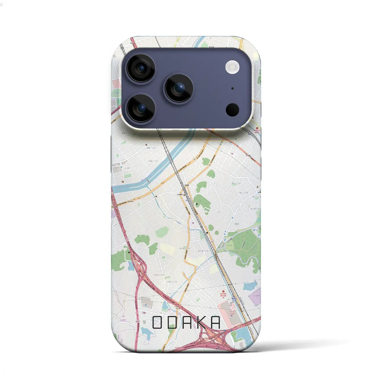 【大高(愛知県)】地図柄iPhoneケース(バックカバータイプ)ブラック・iPhone 17 Pro Max 用