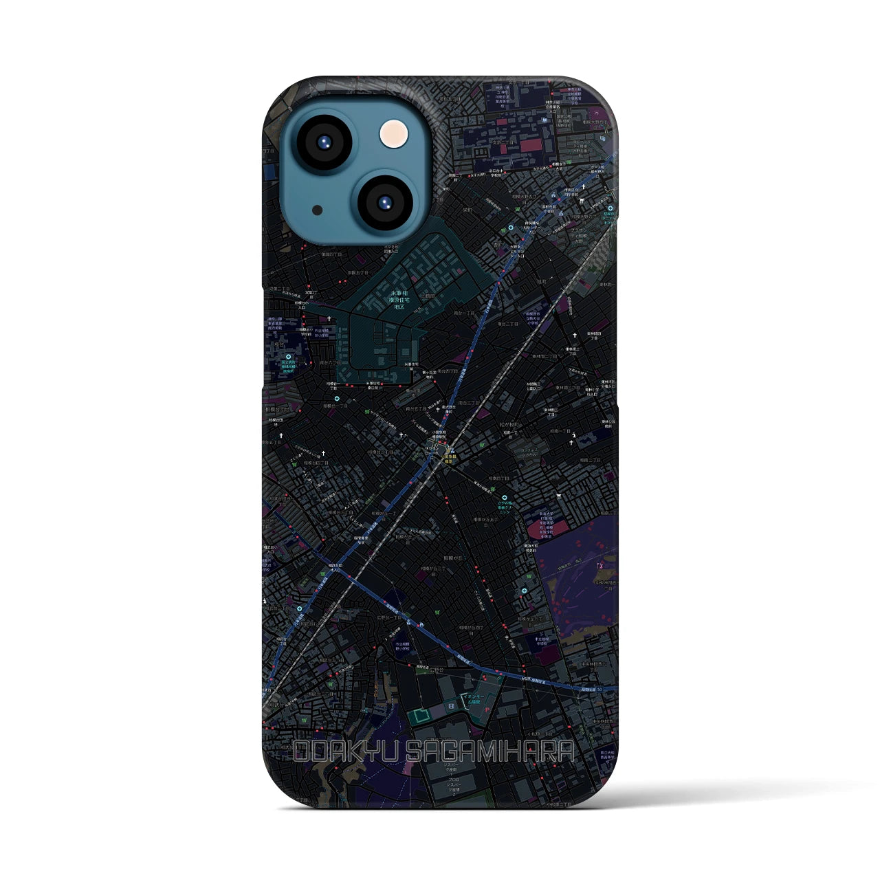 【小田急相模原(神奈川県)】地図柄iPhoneケース(バックカバータイプ)