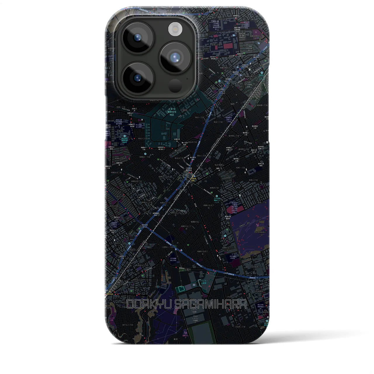 【小田急相模原(神奈川県)】地図柄iPhoneケース(バックカバータイプ)