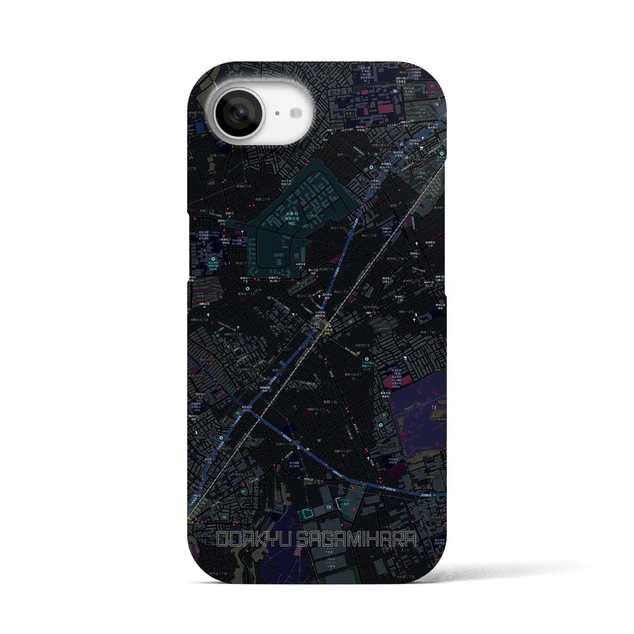 【小田急相模原(神奈川県)】地図柄iPhoneケース(バックカバータイプ)