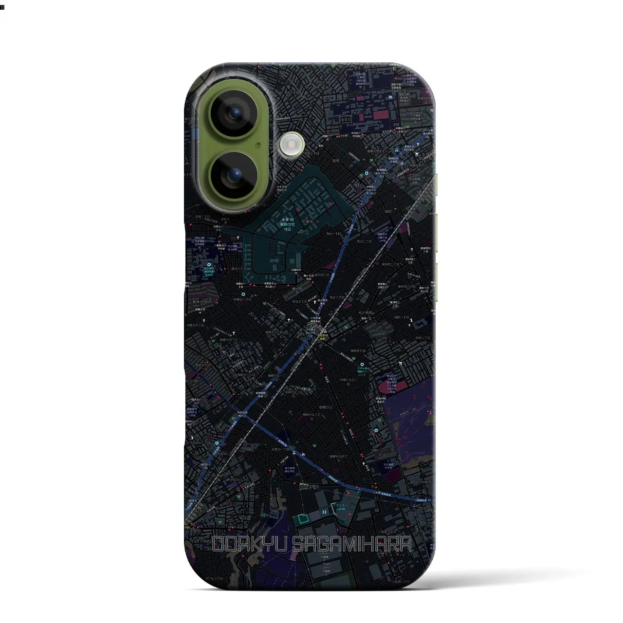 【小田急相模原(神奈川県)】地図柄iPhoneケース(バックカバータイプ)