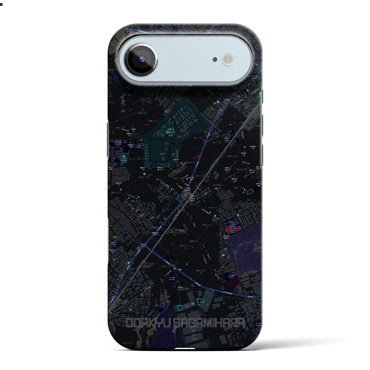 【小田急相模原(神奈川県)】地図柄iPhoneケース(バックカバータイプ)