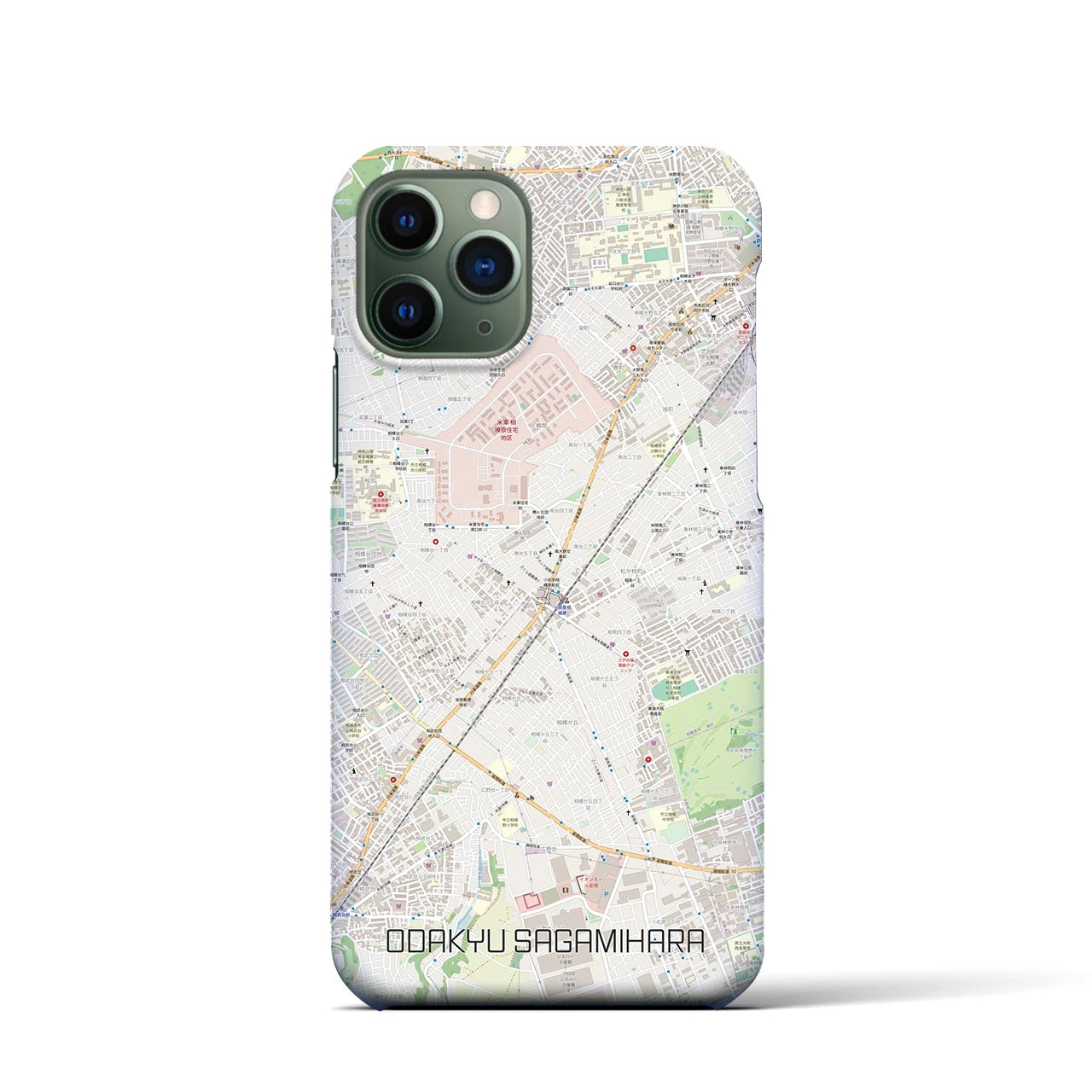 【小田急相模原(神奈川県)】地図柄iPhoneケース(バックカバータイプ)
