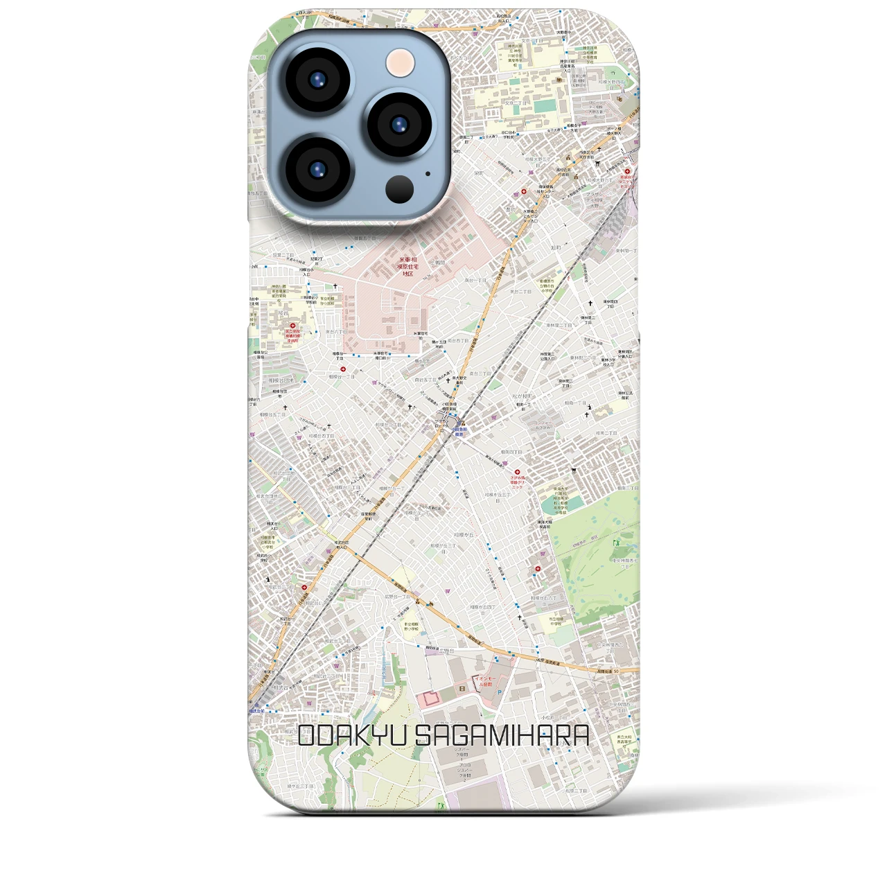 【小田急相模原(神奈川県)】地図柄iPhoneケース(バックカバータイプ)