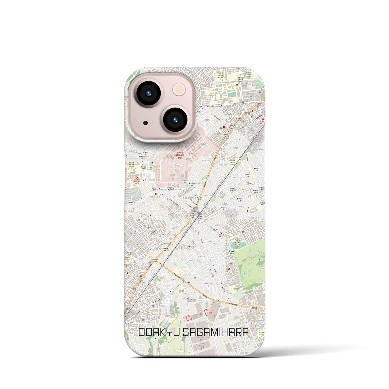 【小田急相模原(神奈川県)】地図柄iPhoneケース(バックカバータイプ)