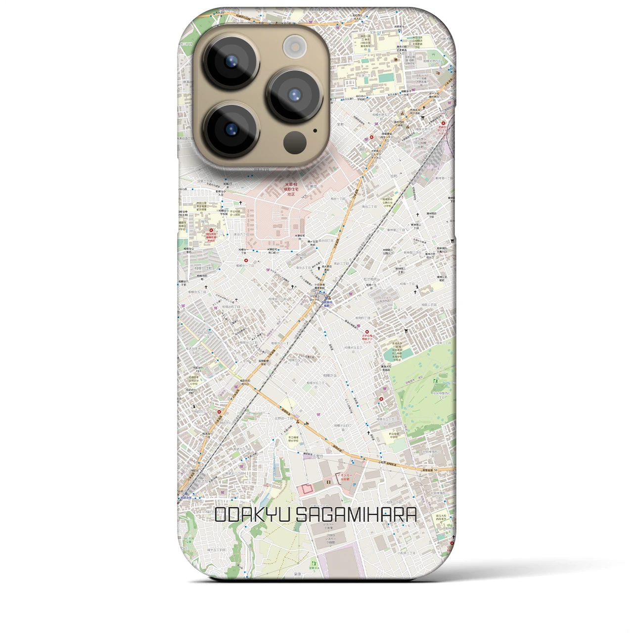【小田急相模原(神奈川県)】地図柄iPhoneケース(バックカバータイプ)