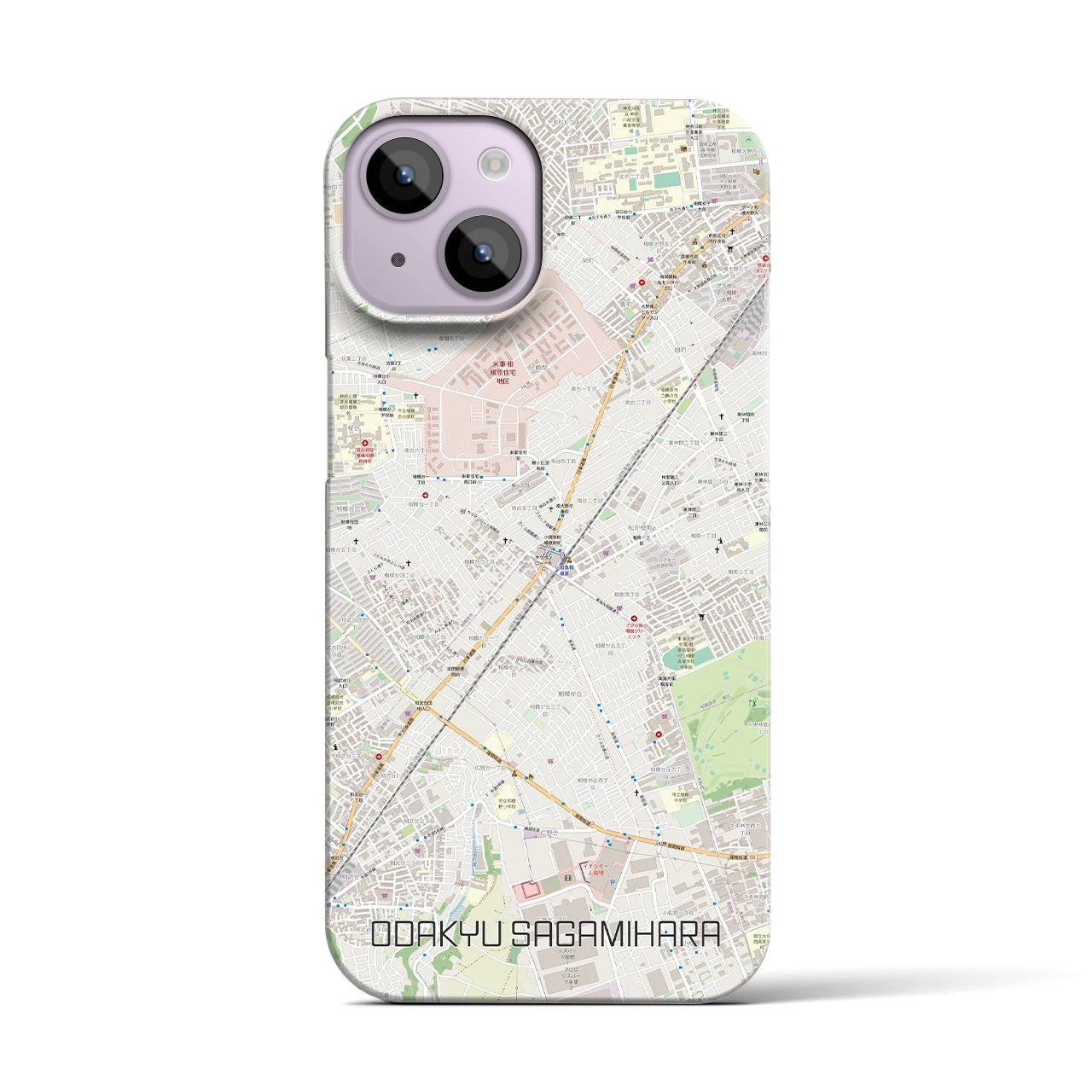 【小田急相模原(神奈川県)】地図柄iPhoneケース(バックカバータイプ)