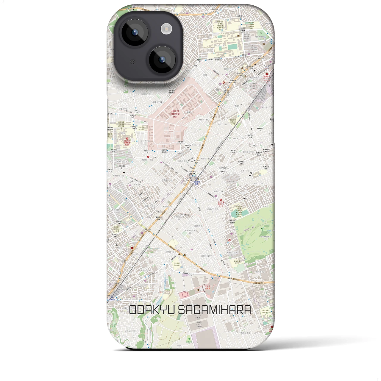 【小田急相模原(神奈川県)】地図柄iPhoneケース(バックカバータイプ)